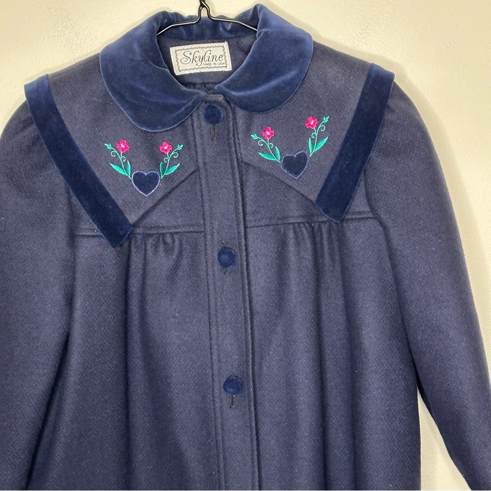 Vintage Skyline Wool & Velvet Coat and Hat Girls - Picture 2 of 10